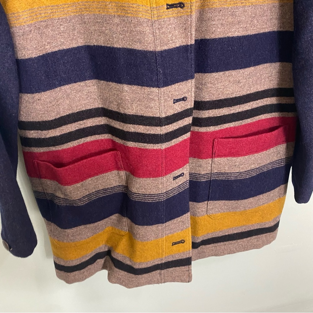 Pendleton‎ Camp Stripe Wool Navy Blue Parka Large - Picture 4 of 11